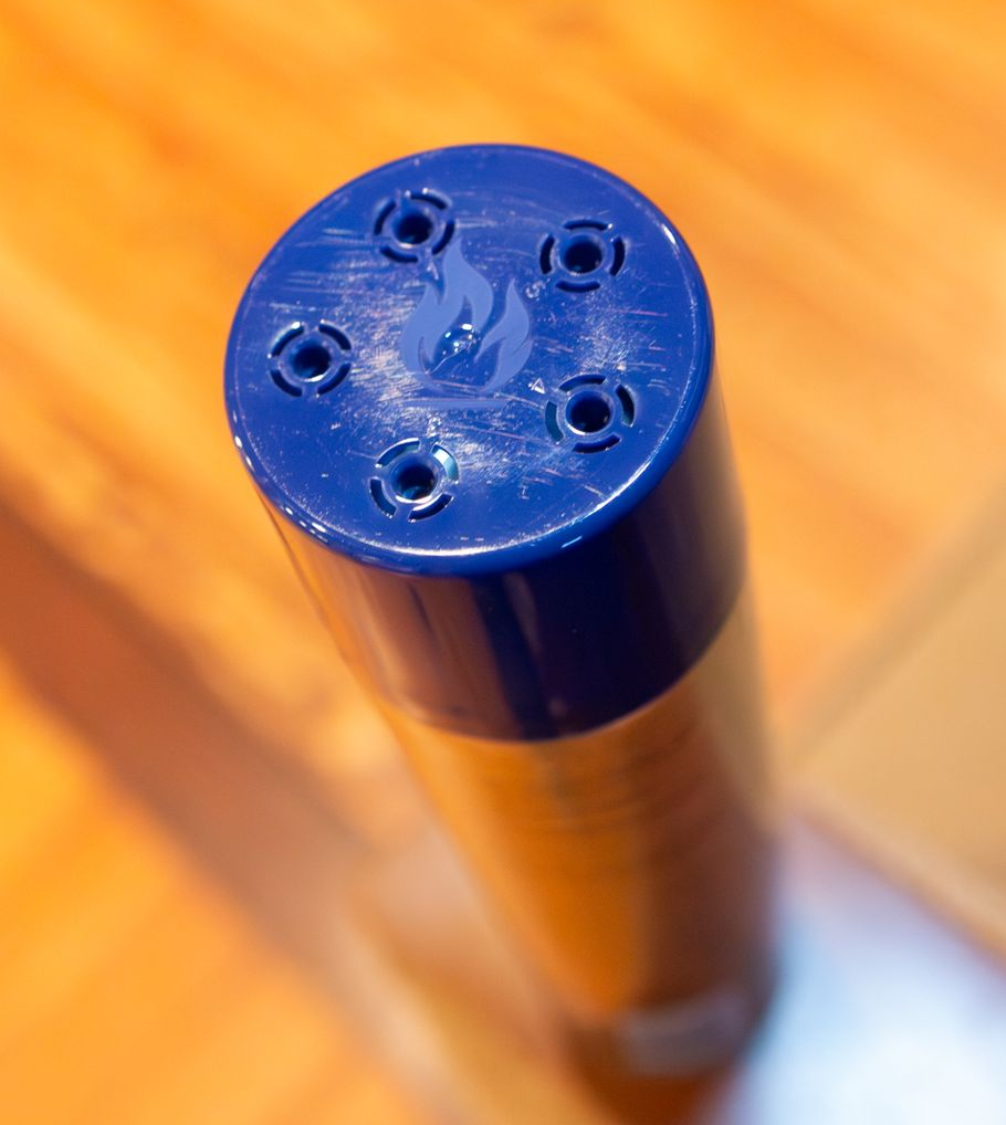 Blue butane refill tip/nozzle used for purging and refilling a torch cigar lighter