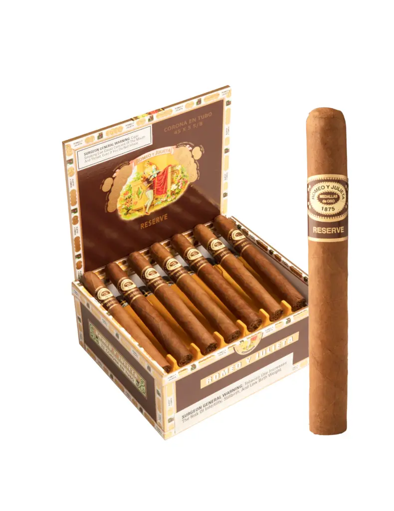 romeo-y-julieta-reserve-corona-en-tubo-open-box-with-single.webp