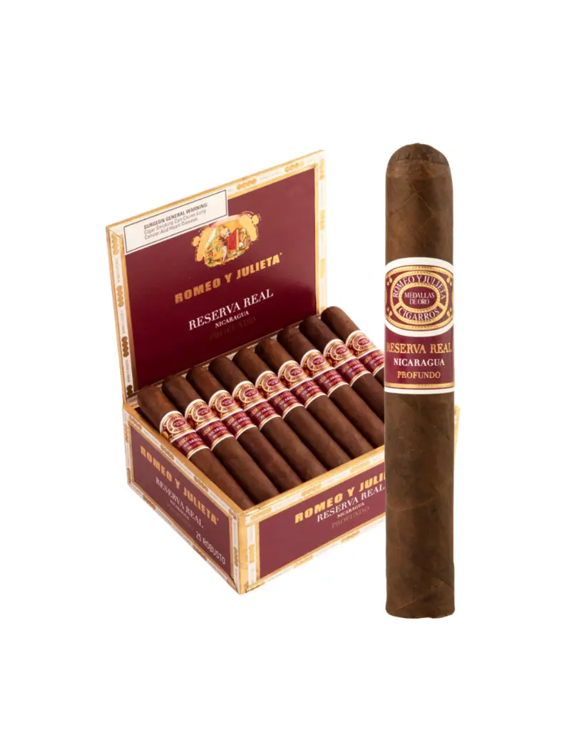 romeo-y-julieta-reserva-real-nicaragua-robusto-box-open-single-cigars.webp